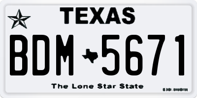 TX license plate BDM5671