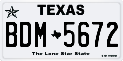 TX license plate BDM5672
