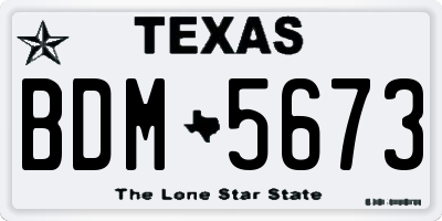 TX license plate BDM5673