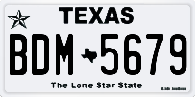 TX license plate BDM5679