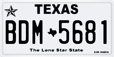TX license plate BDM5681
