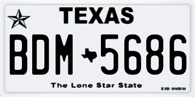 TX license plate BDM5686