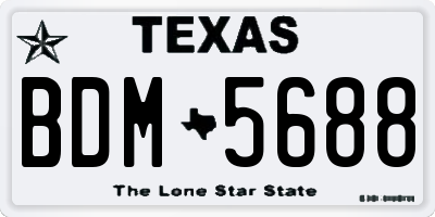 TX license plate BDM5688
