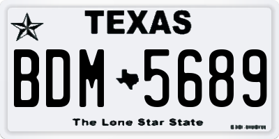 TX license plate BDM5689