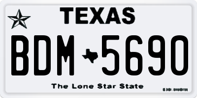 TX license plate BDM5690
