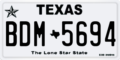 TX license plate BDM5694