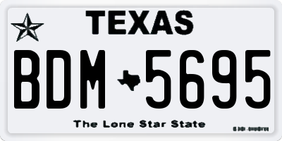 TX license plate BDM5695