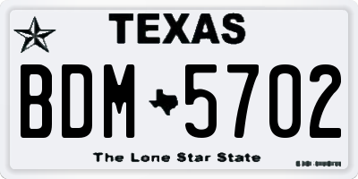 TX license plate BDM5702