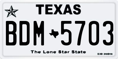 TX license plate BDM5703