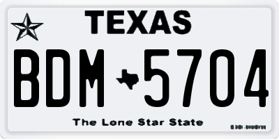 TX license plate BDM5704