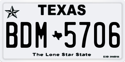 TX license plate BDM5706