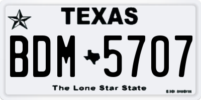 TX license plate BDM5707
