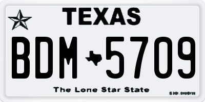 TX license plate BDM5709