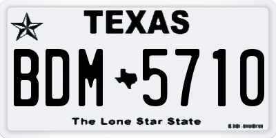TX license plate BDM5710