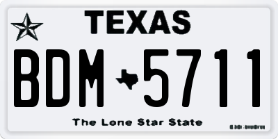 TX license plate BDM5711