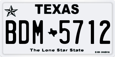 TX license plate BDM5712