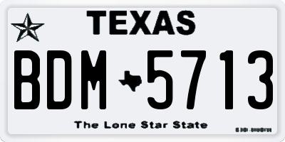 TX license plate BDM5713