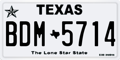 TX license plate BDM5714