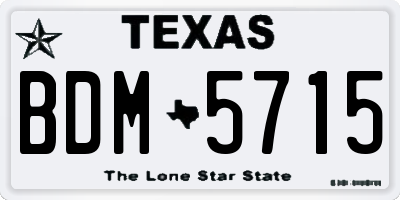 TX license plate BDM5715