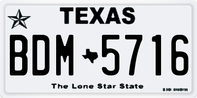 TX license plate BDM5716
