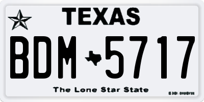 TX license plate BDM5717
