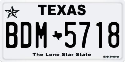 TX license plate BDM5718