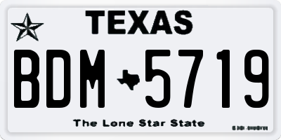 TX license plate BDM5719