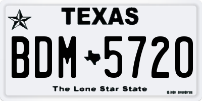 TX license plate BDM5720