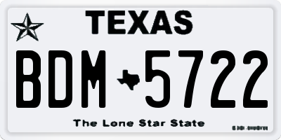 TX license plate BDM5722