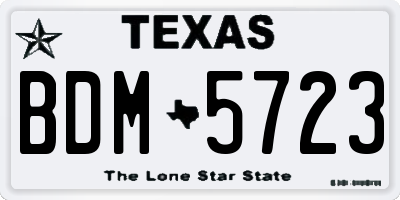 TX license plate BDM5723