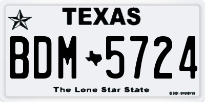 TX license plate BDM5724
