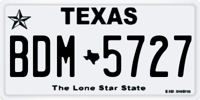 TX license plate BDM5727