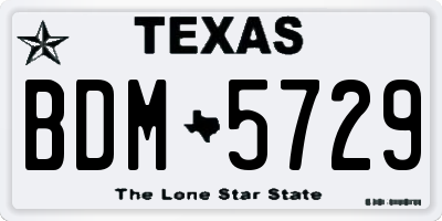 TX license plate BDM5729
