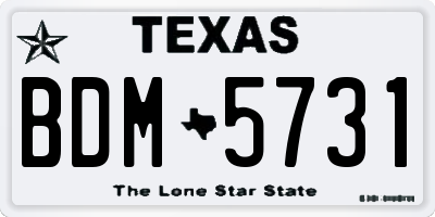 TX license plate BDM5731