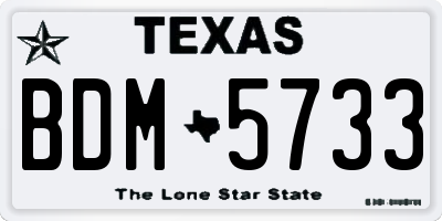 TX license plate BDM5733