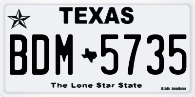 TX license plate BDM5735