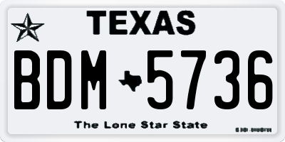 TX license plate BDM5736