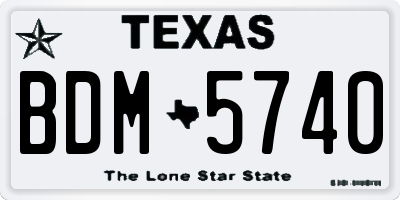TX license plate BDM5740