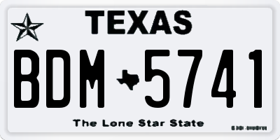 TX license plate BDM5741