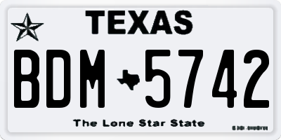 TX license plate BDM5742