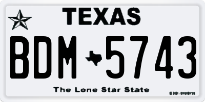 TX license plate BDM5743