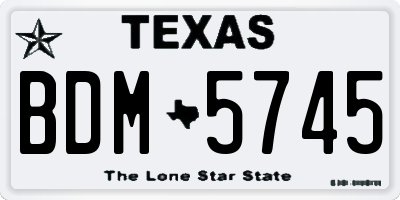 TX license plate BDM5745
