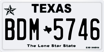 TX license plate BDM5746