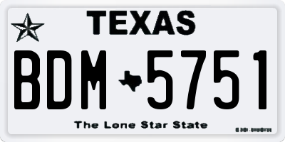 TX license plate BDM5751