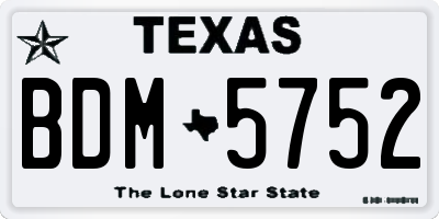 TX license plate BDM5752