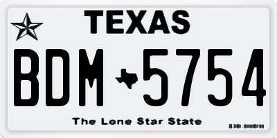 TX license plate BDM5754