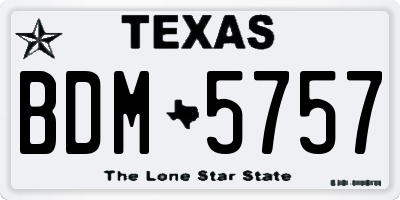 TX license plate BDM5757