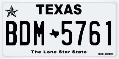 TX license plate BDM5761