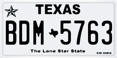 TX license plate BDM5763