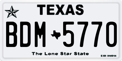 TX license plate BDM5770